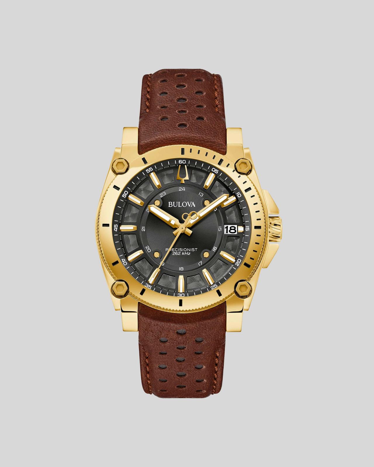 Icon Leather Watch, Bulova 