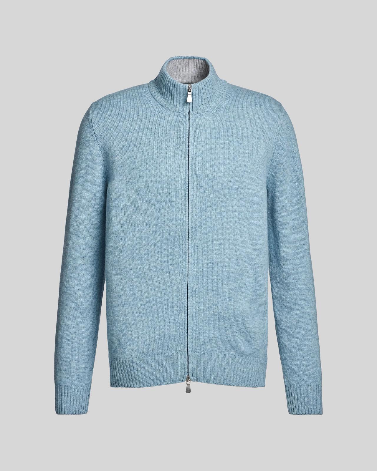 Wool-Blend Full-Zip Sweater, Gran Sasso