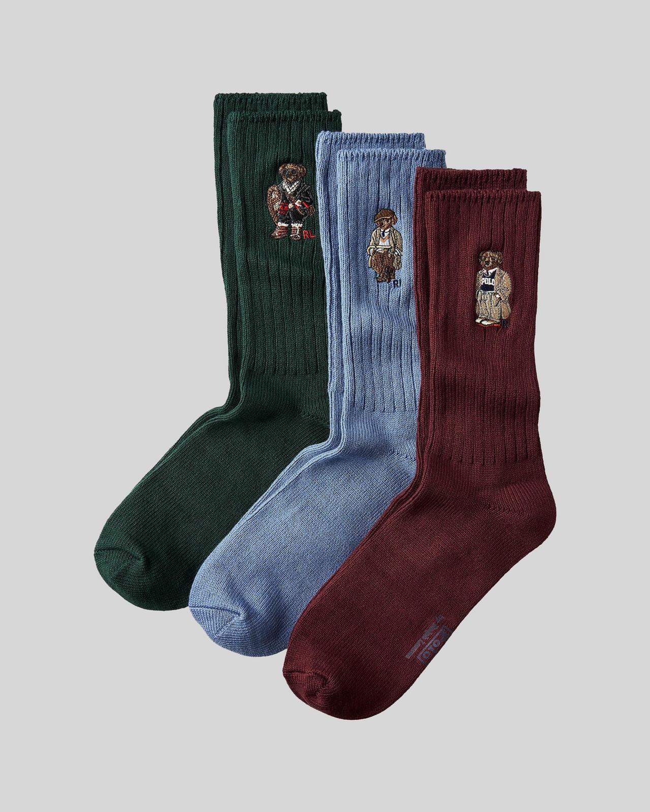 Trio de chaussettes à ourson Polo brodé, Polo Ralph Lauren 