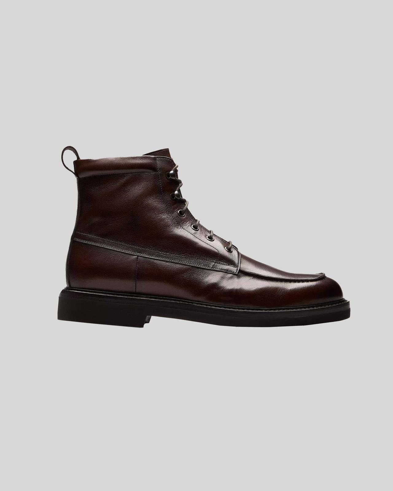 Harold Grained Leather Lace-Up Boots