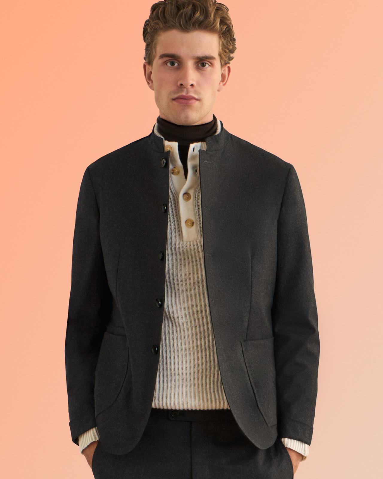 Male model wearing the Boundary Jacket by Harold