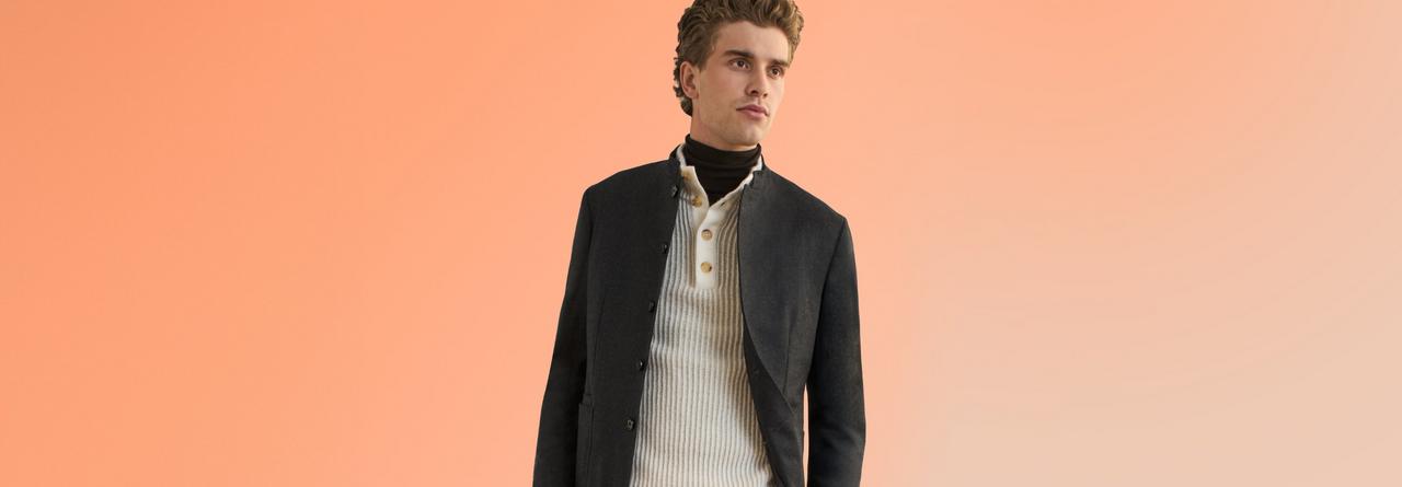 A man wearing Harold Jacket