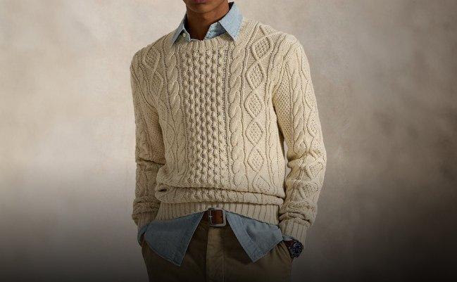 A man wearing a lightweight sweater