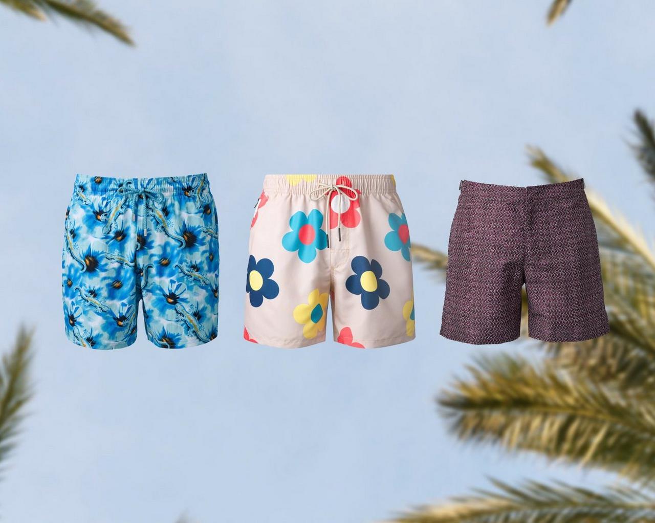 OAS leopard print swim shorts, Vilebrequin crab swim shorts, Casablanca gradient swim shorts