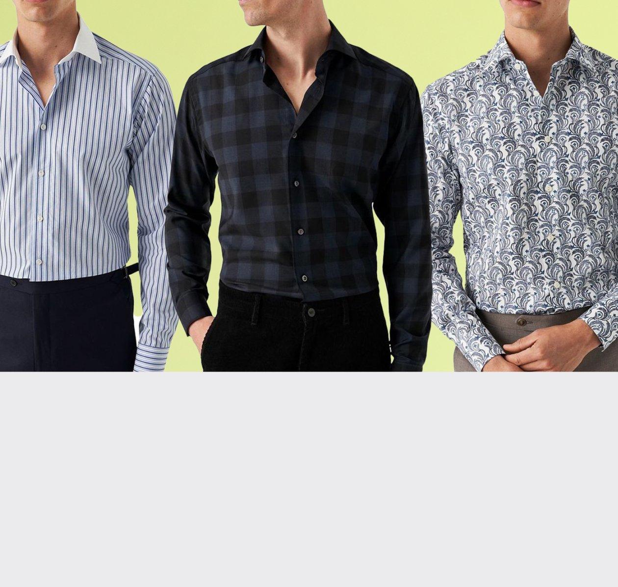 Three models wearing Eton shirts