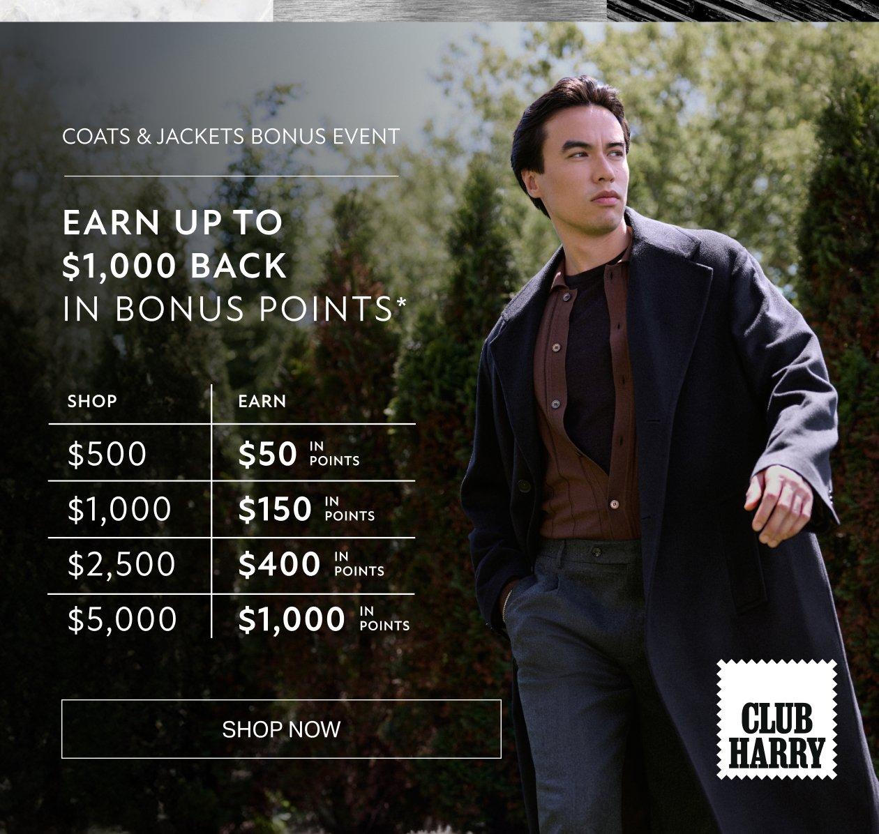 Image showing Club Harry event with bonus points on coats and jackets