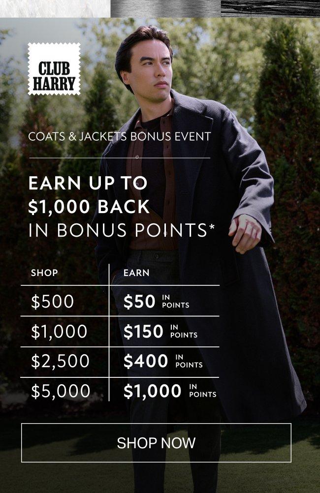 Image showing Club Harry event with bonus points on coats and jackets