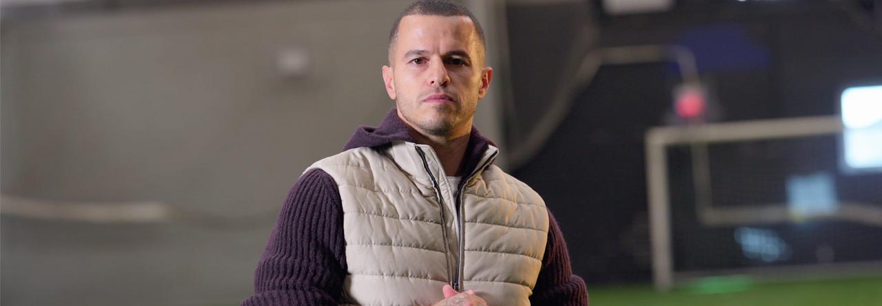 Sebastian Giovinco at an indoor soccer field