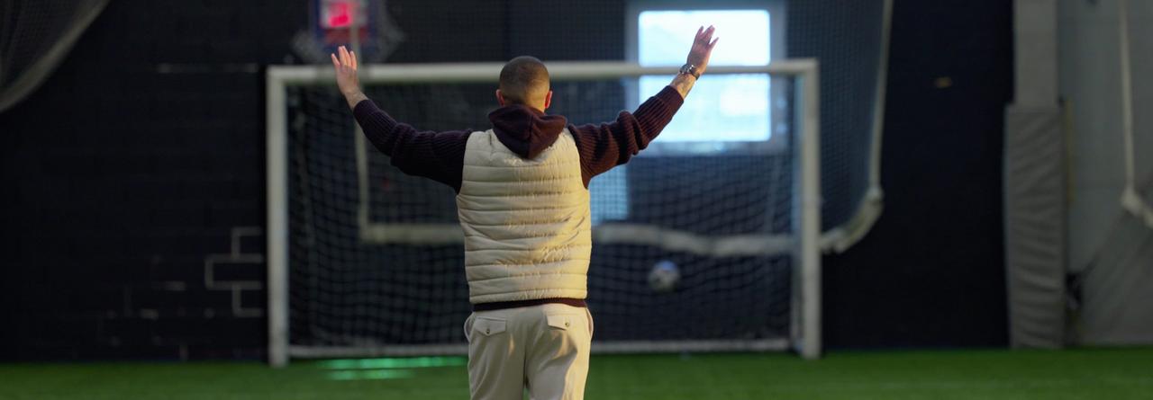Sebastian Giovinco at an indoor soccer field