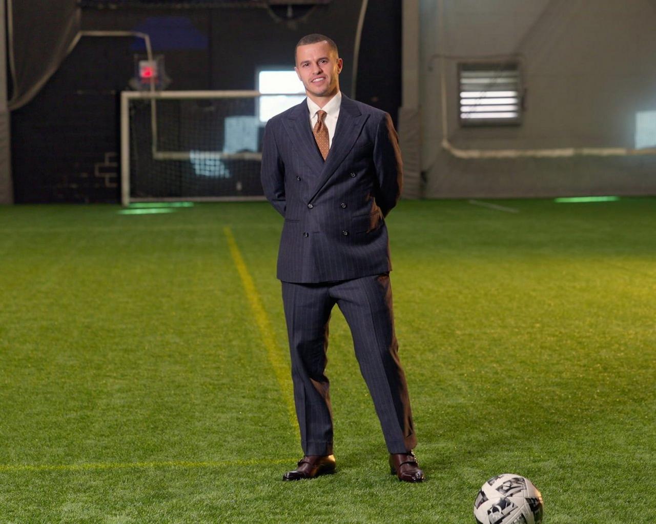 Sebastian Giovinco at an indoor soccer field
