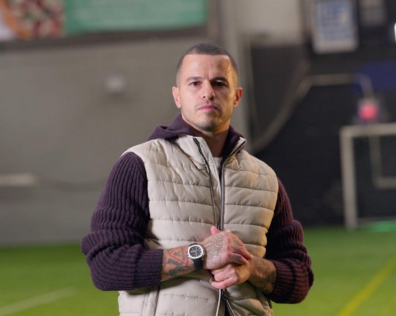 Sebastian Giovinco at an indoor soccer field