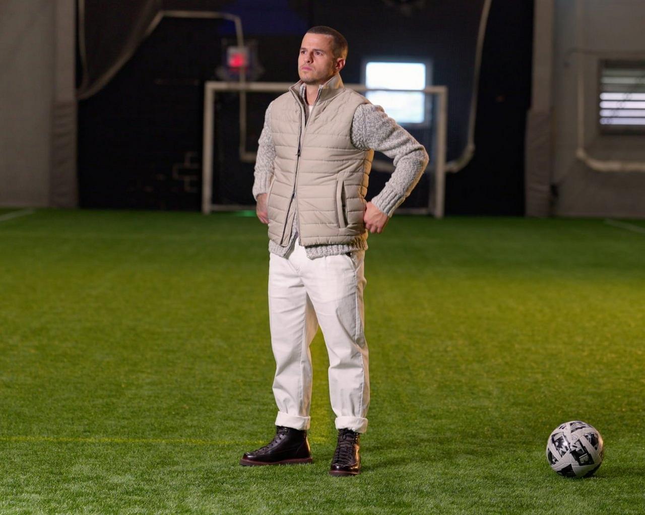 Sebastian Giovinco at an indoor soccer field