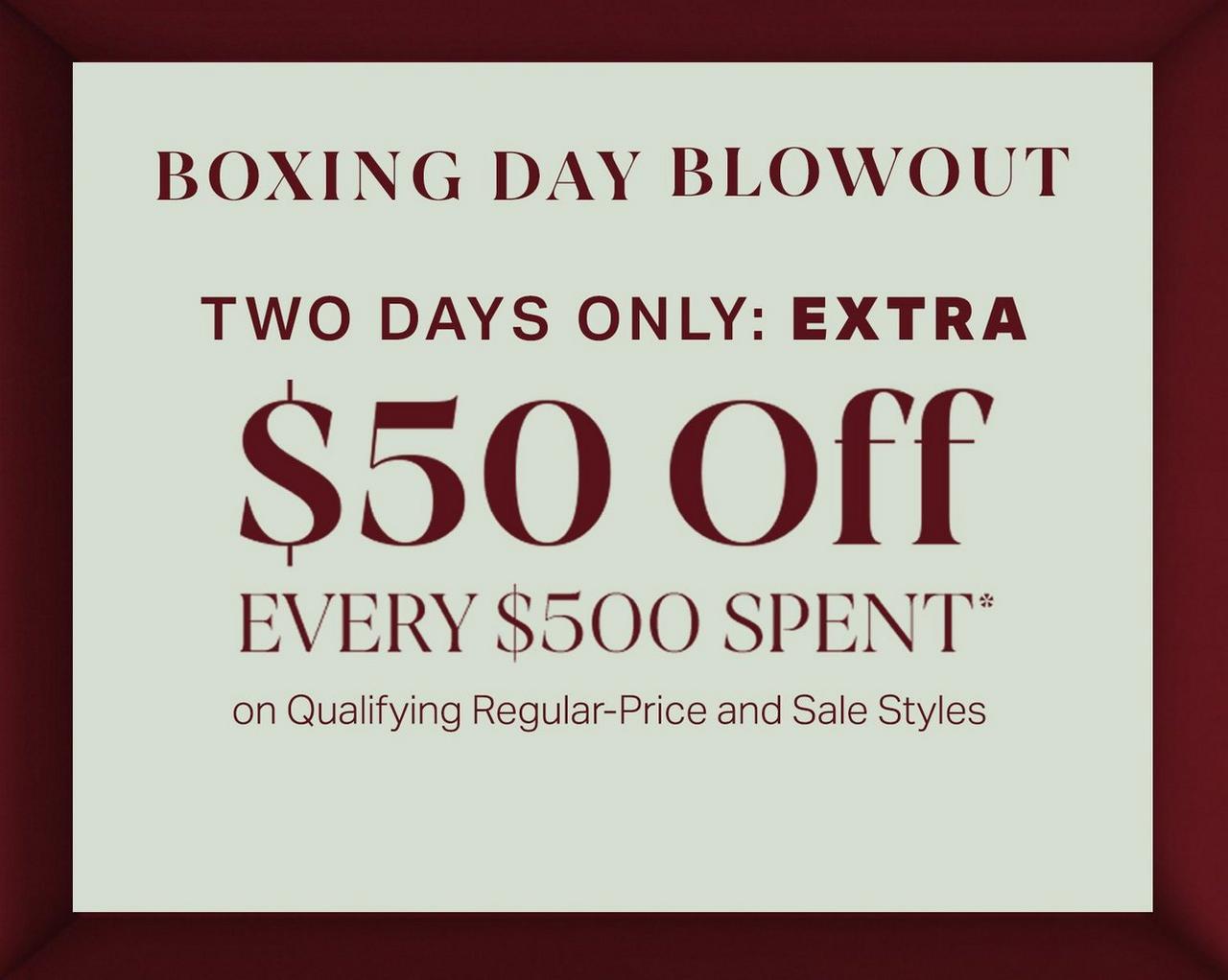 Harry Rosen Boxing Week Deal