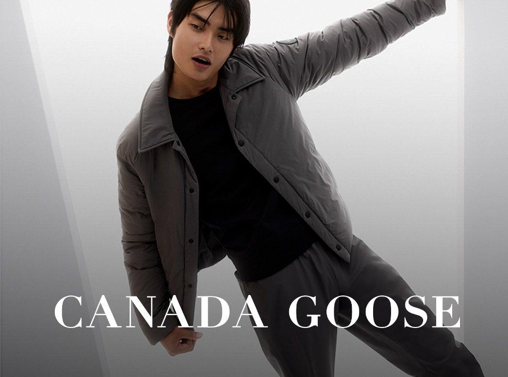 Modèle masculin portant Canada Goose