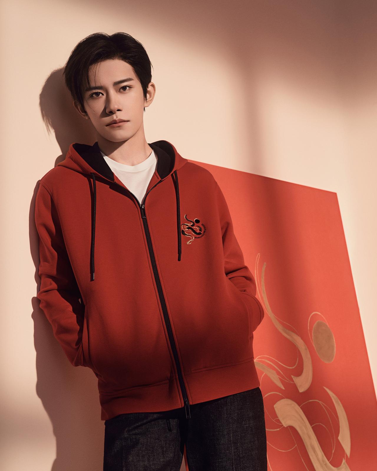 Male model wearing jacket representing year of the snake