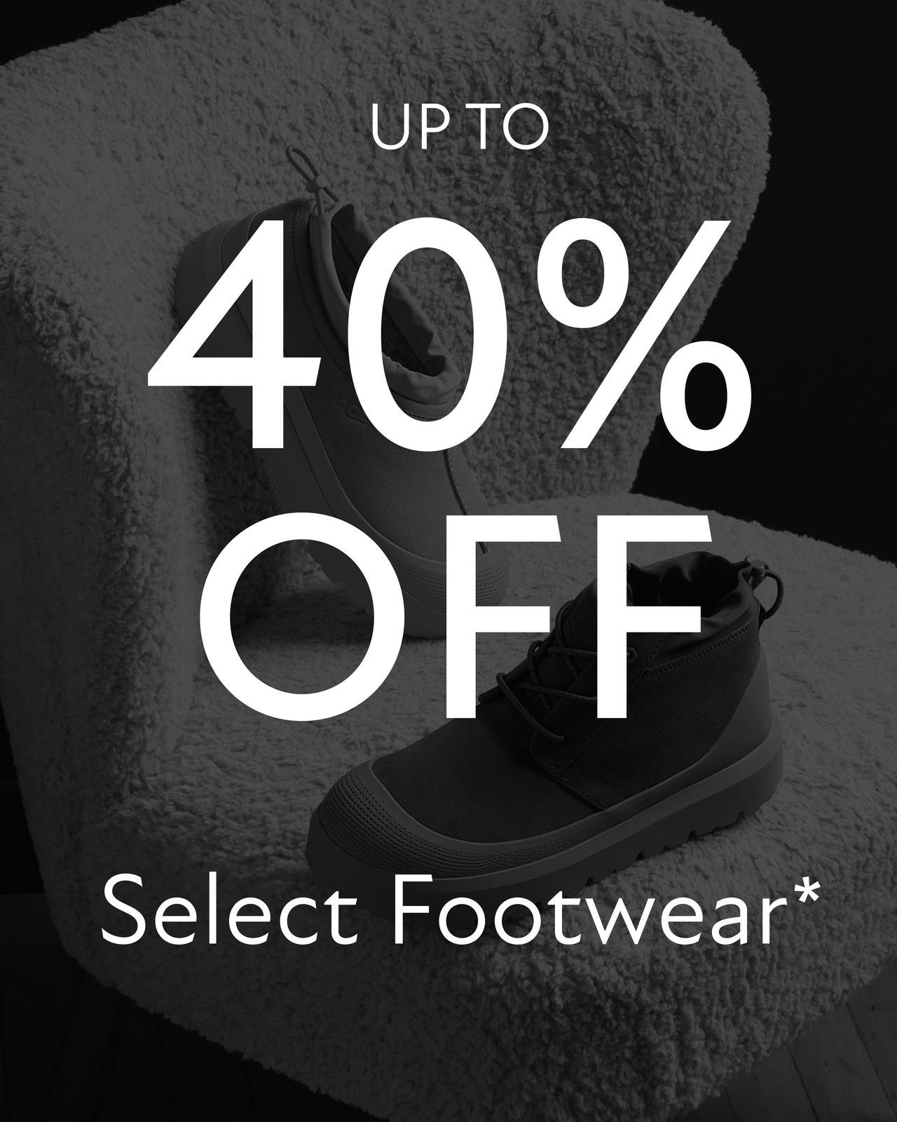 Up to 40% Off Select Footwear