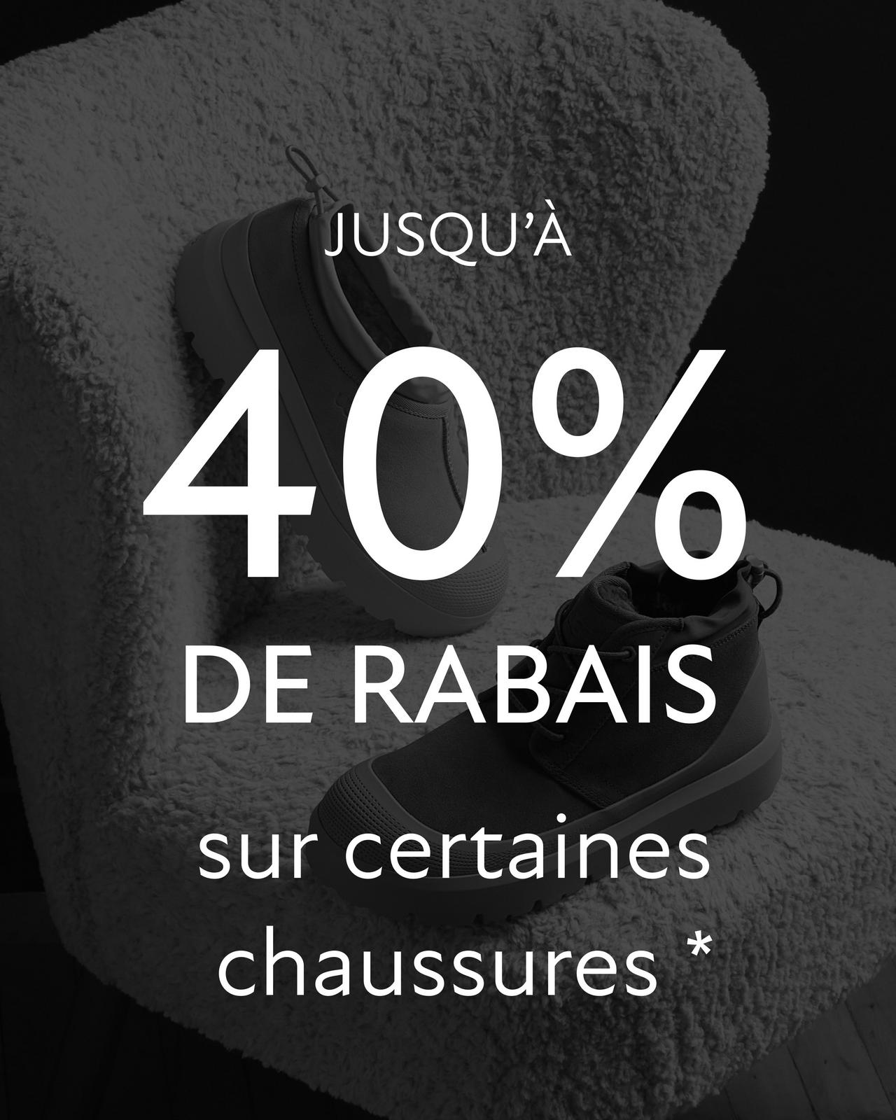 Sur certains chaussures jusqu’à 40 % de rabais