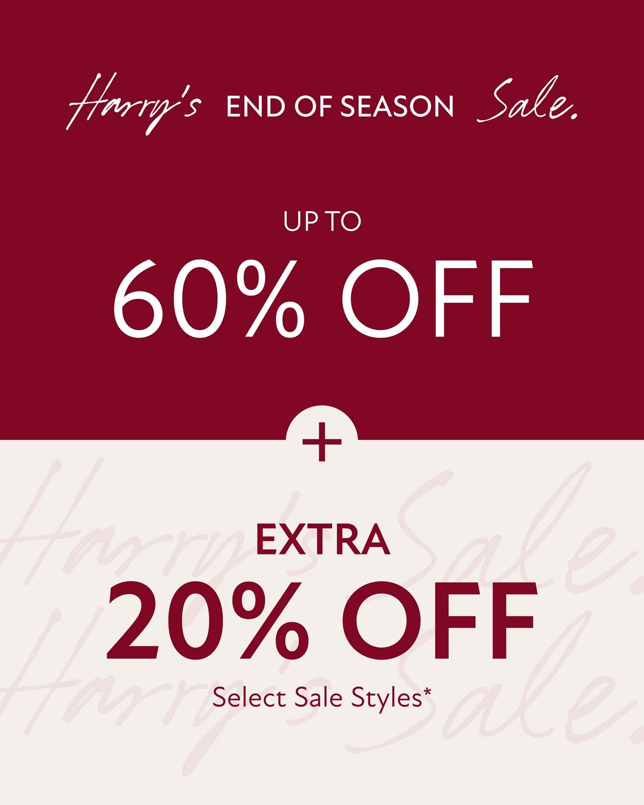 Harry's end of season sale promotion graphic