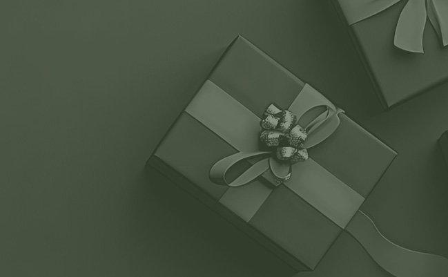 green gift boxes