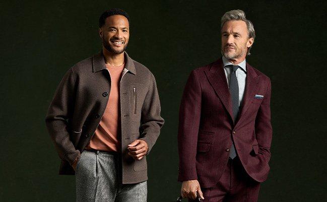 Deux homme portant des tenues de bureau modernes