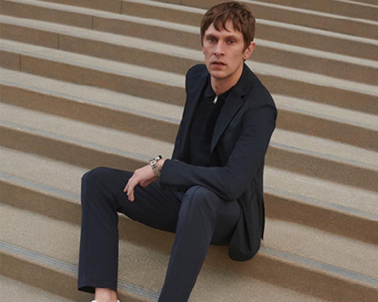 Man in BOSS outfit