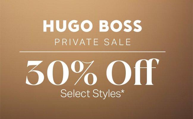 Beige banner representing HUGO BOSS sale at Harry Rosen