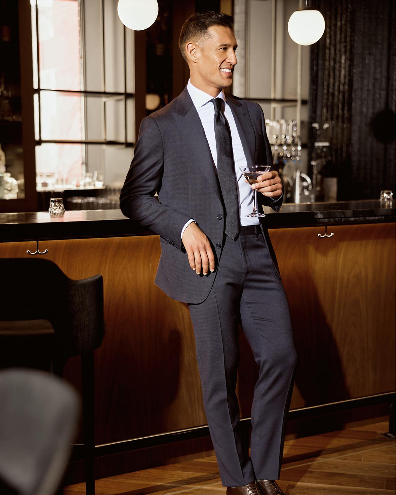 Male model wearing Canali suit