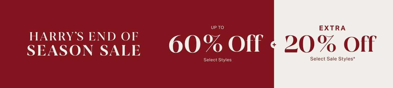 Harry's end of season sale: extra 20% off sale