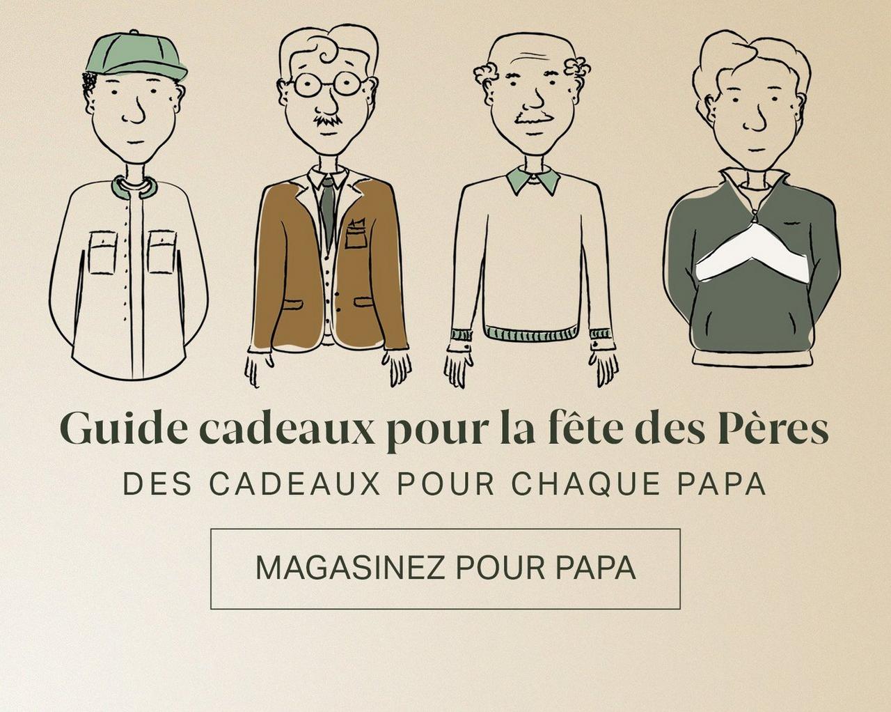 Personnages de dessins animés illustrant des cadeaux pour la fête des pères