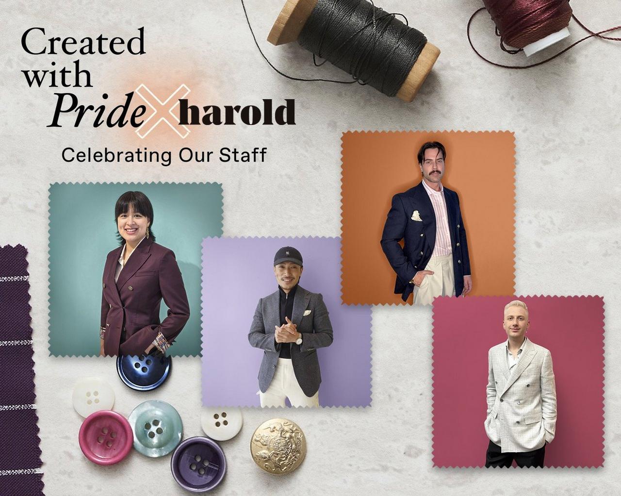 Collage of staff members for pride