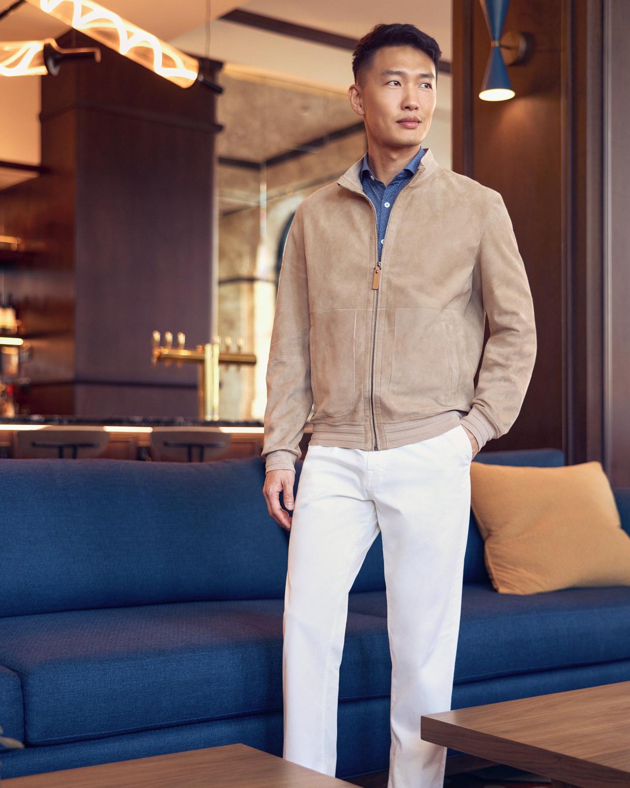 Male model wearing Canali outfit illustrating Harry's fresh finds