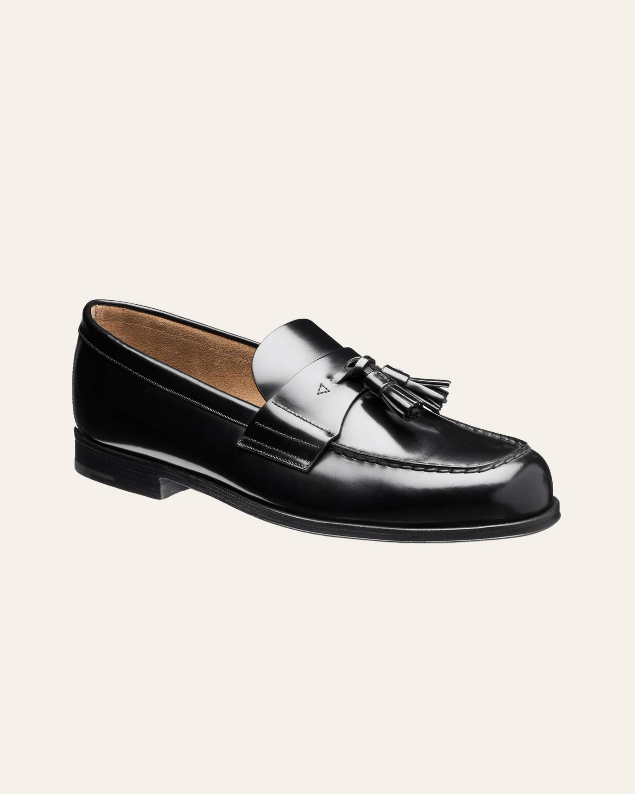 Leather Tassel Loafers, Prada