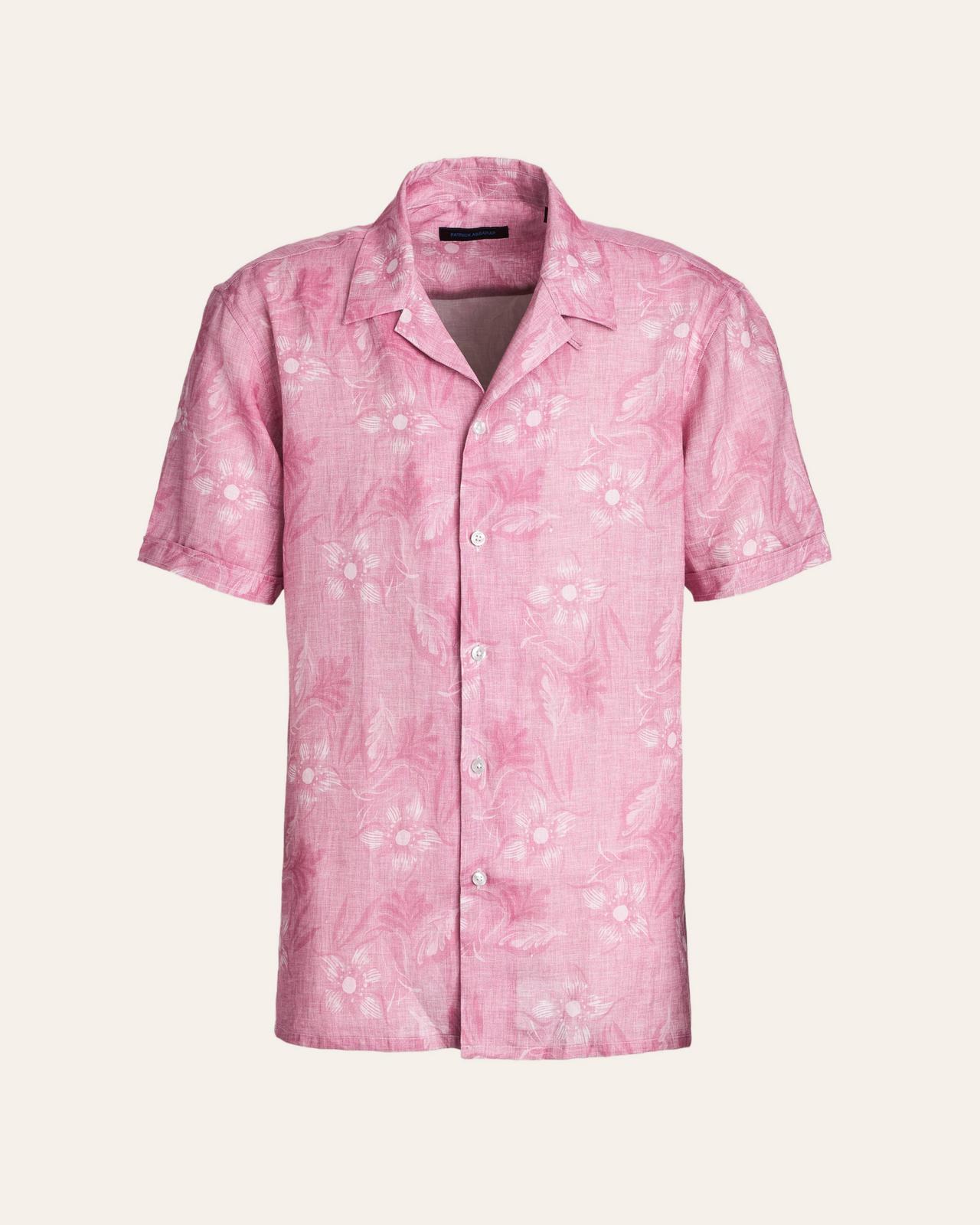 Pink floral Patrick Assaraf linen camp shirt
