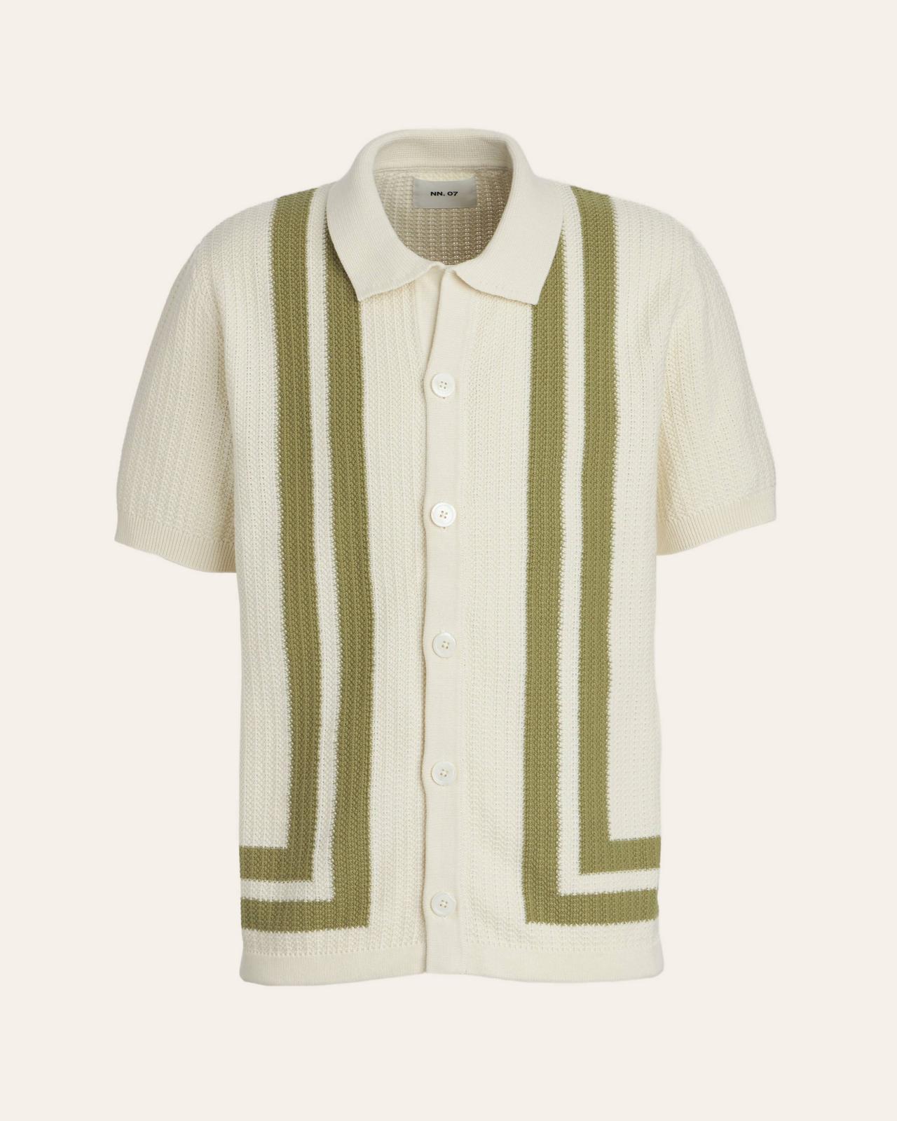 Beige cotton NN07 knit casual shirt