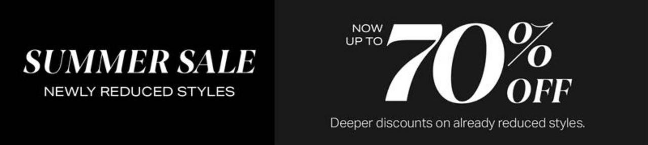 Black banner signifying Harry Rosen Outlet up to 70% off