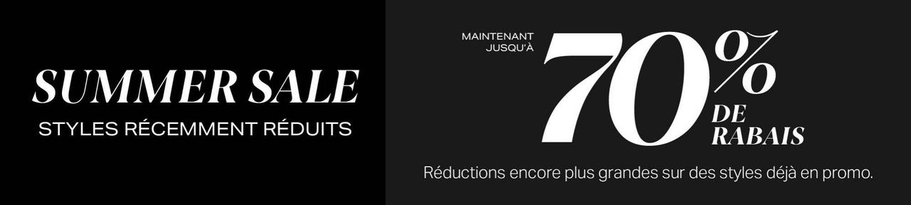Bannière noire indiquant Harry Rosen Outlet jusqu'à 70 % de réduction