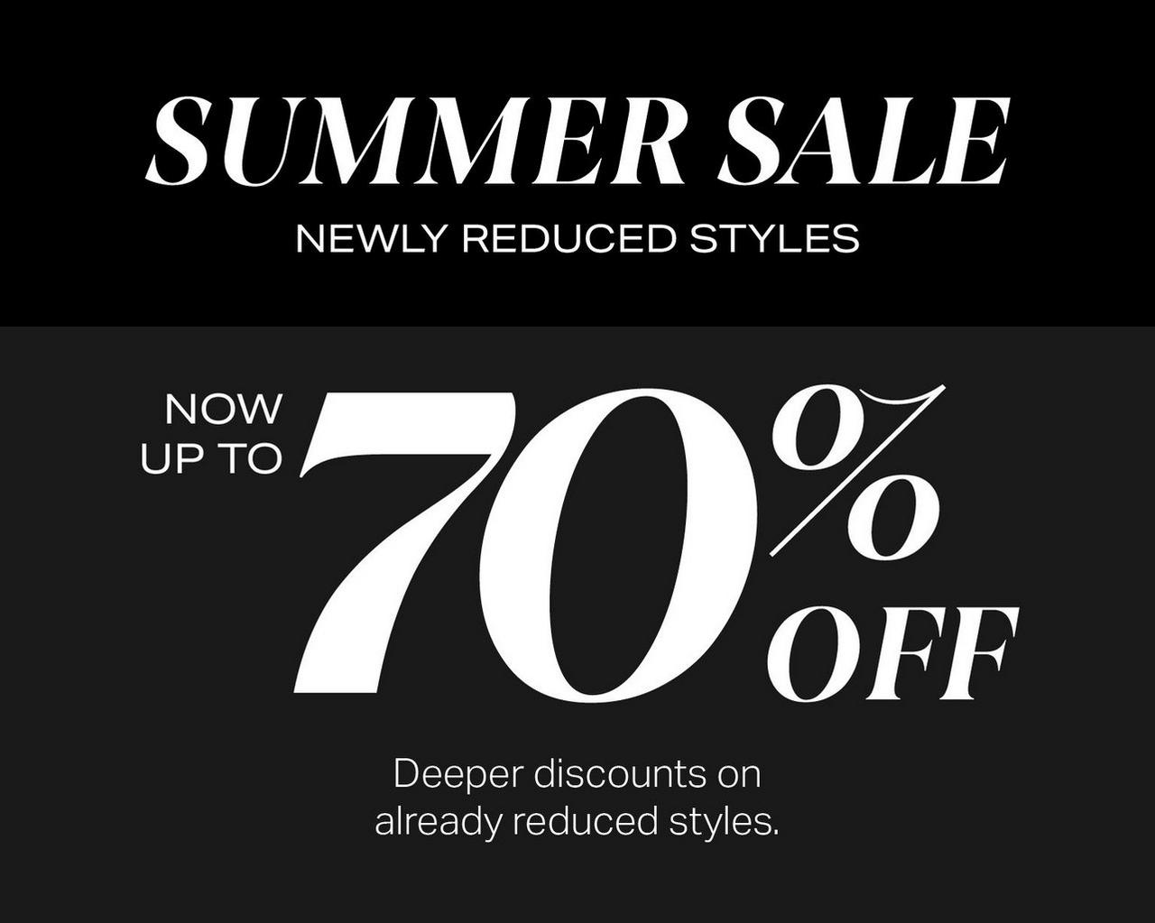 Black banner signifying Harry Rosen Outlet up to 70% off