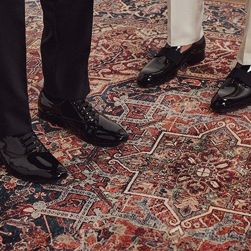 Stylish male model in dress shoes