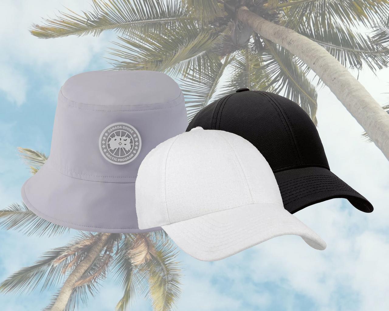 Hats displayed to emphasize how to pack for a tropical vacation