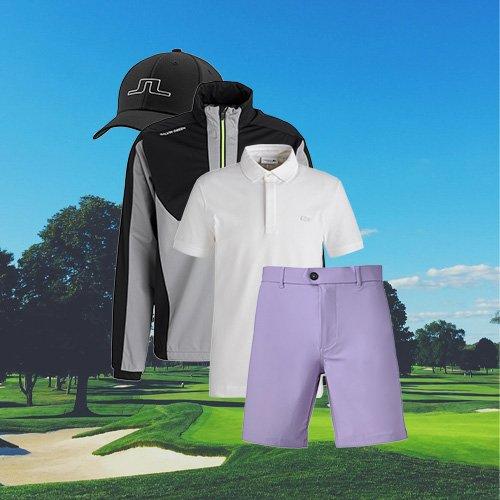A J.Linderberg Hat, Lacoste Polo, and Greyson Shorts
