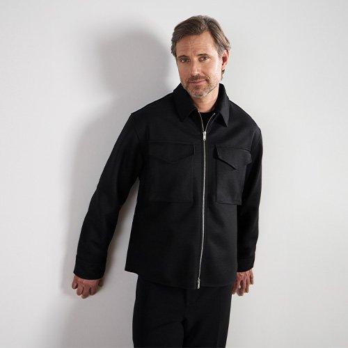 Man wearing Jil Sander at Harry Rosen