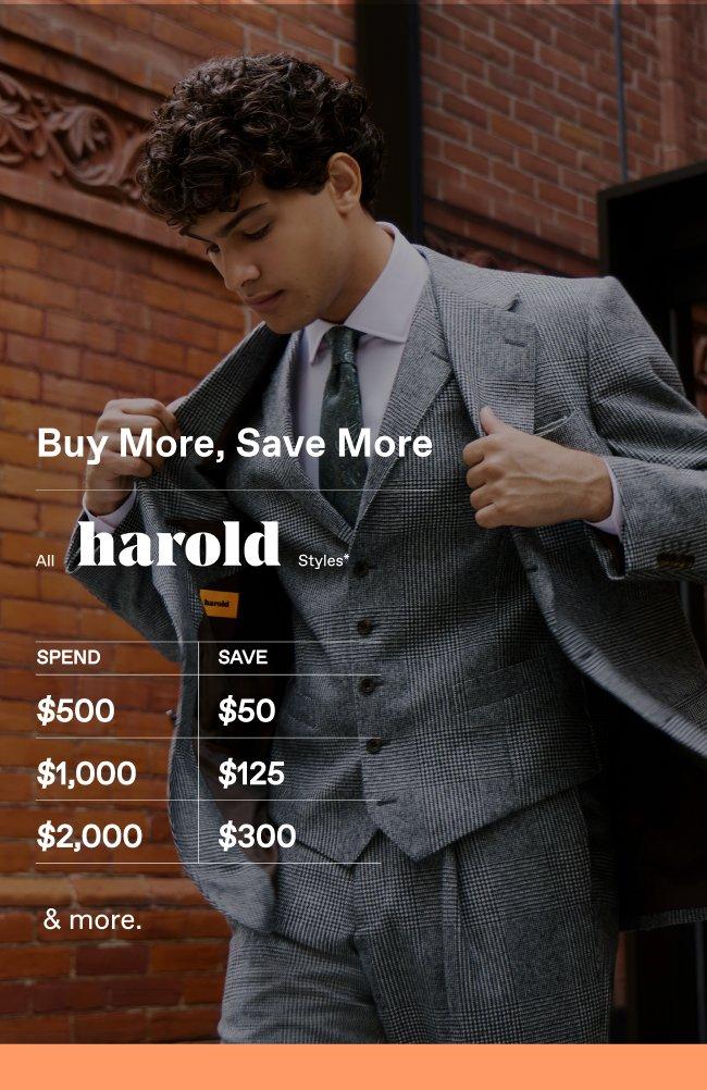 fashion model wearing Harold's suit