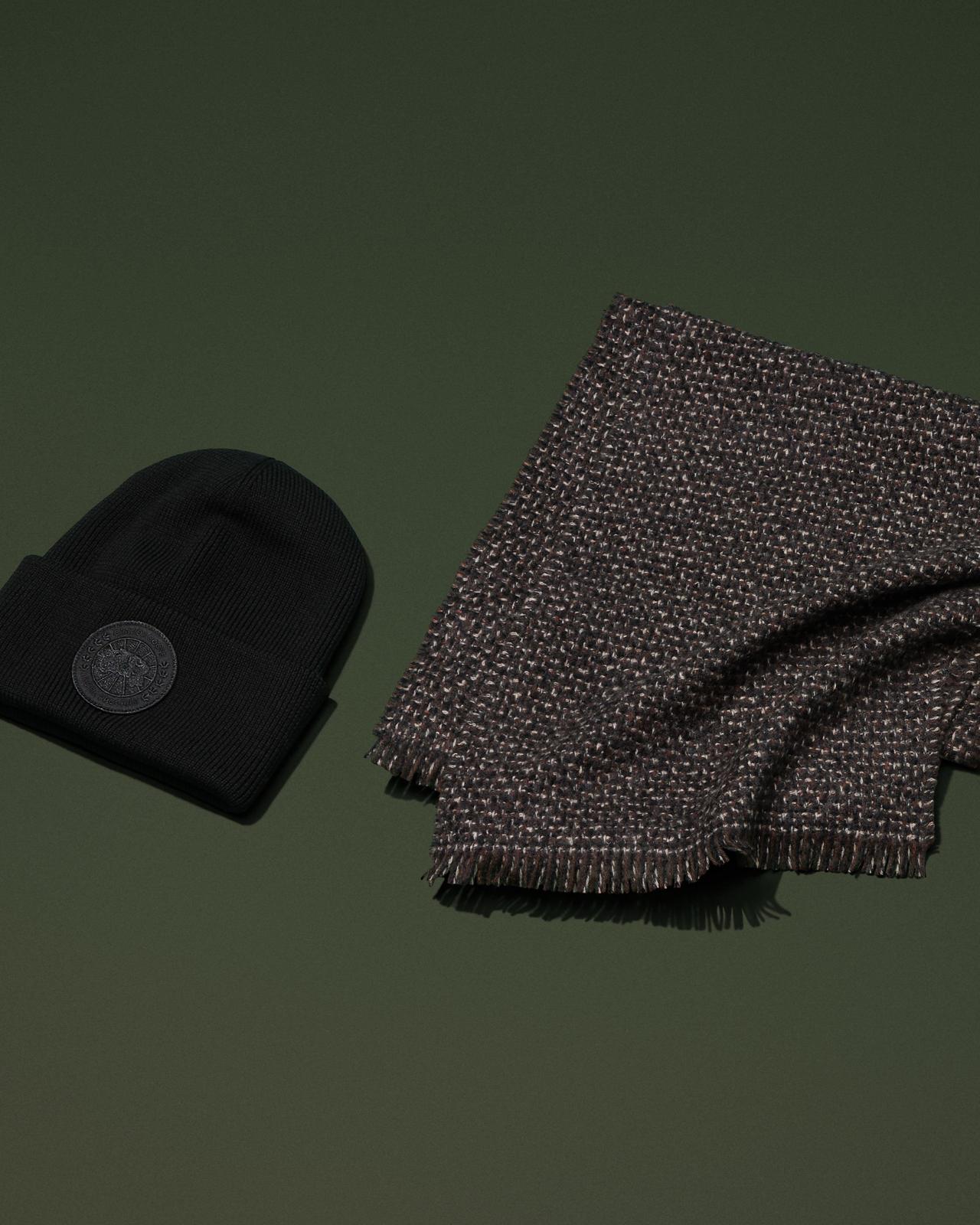 Scarf and Canada Goose toque for cold weather accessories gifting ideas