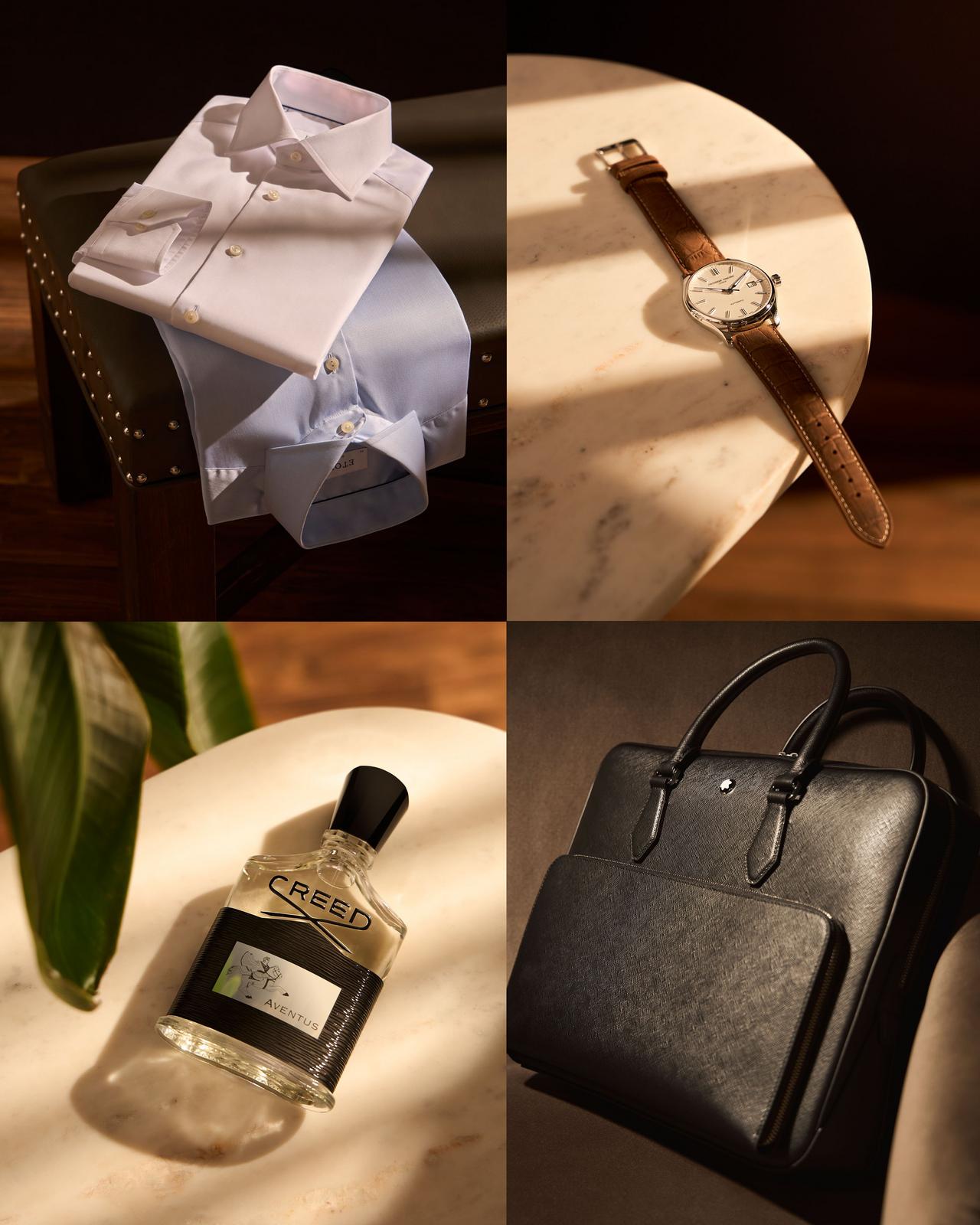 Four images of timeless staples for men