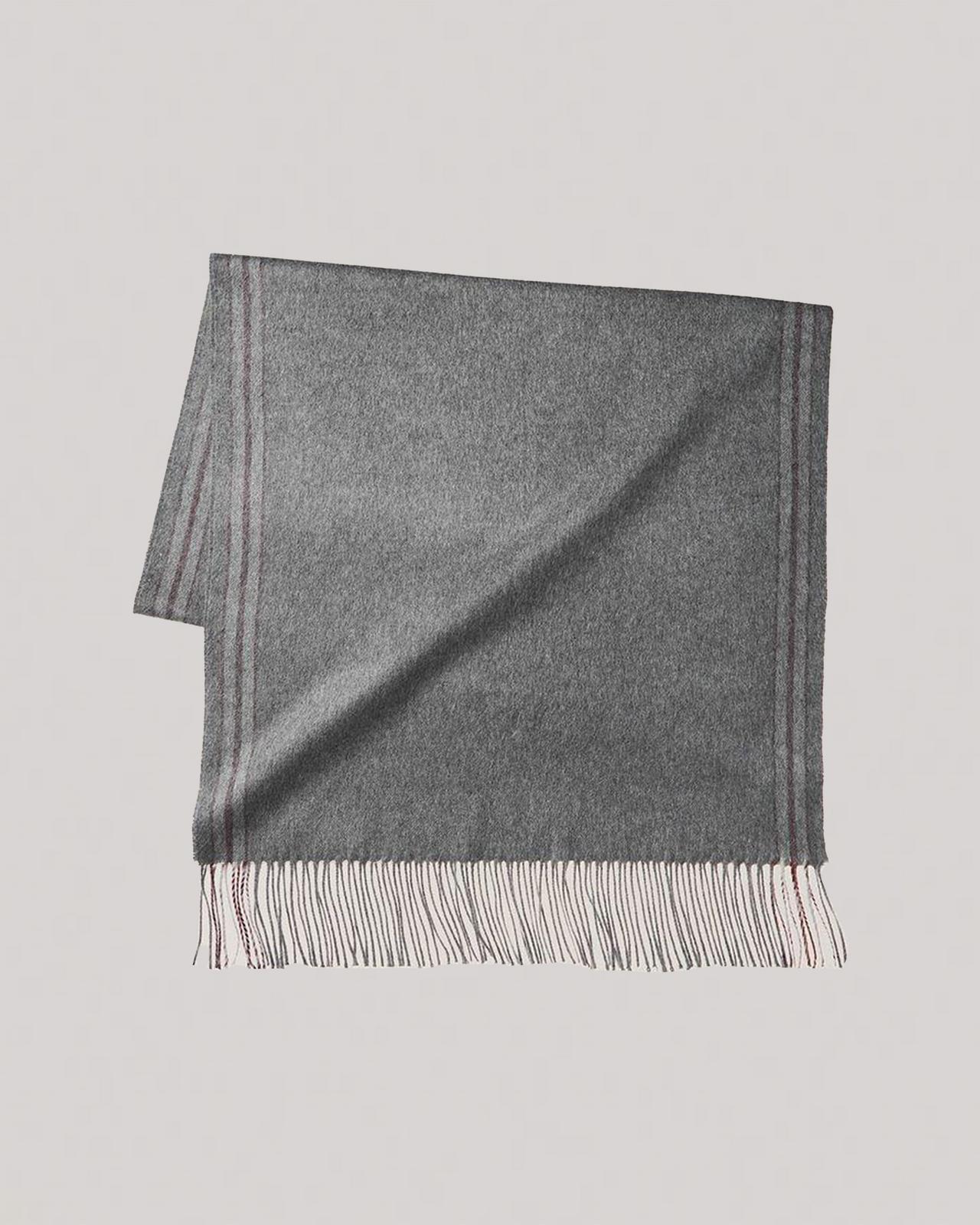 Brunello Cucinelli fringed striped edge silk scarf