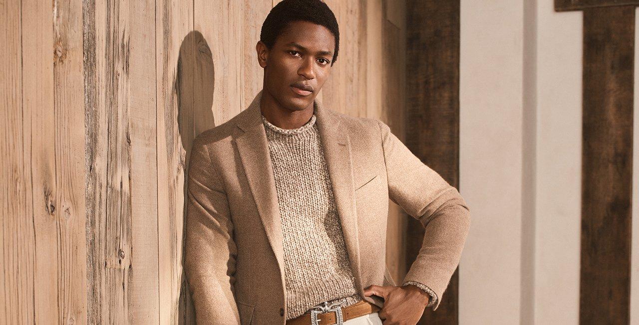 Ralph Lauren Purple Label Interlock Cotton Henley Sweaters