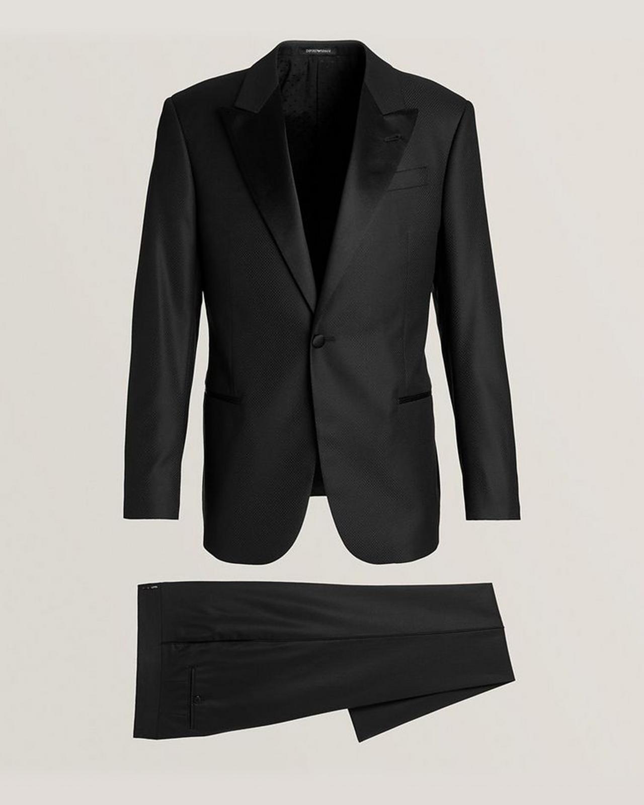 Emporio Armani G-line Wool Silk Jacquard Tuxedo