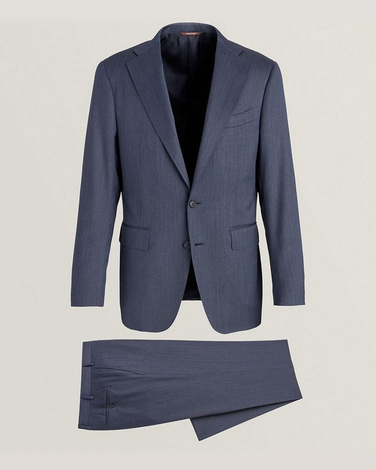 Canali Capri Denim-Effect Wool Suit