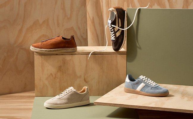 Different shoes displayed to signify footwear edit