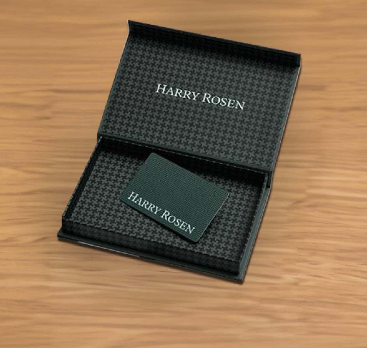 Harry Rosen box with a gift card inside